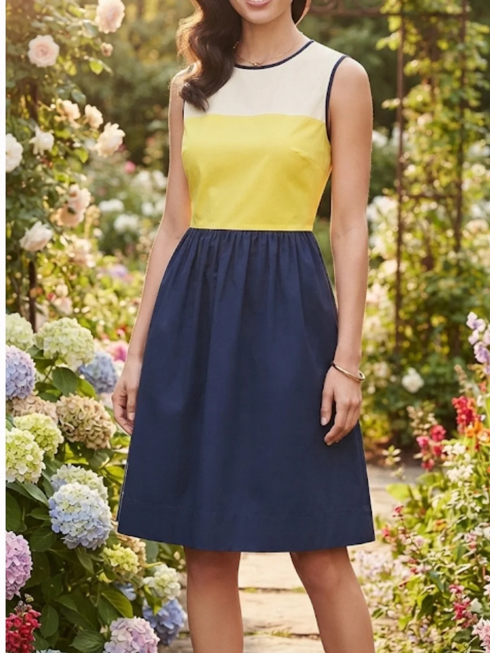 KATE SPADE Cotton Poplin Colorblock A-Line Dress Size 2